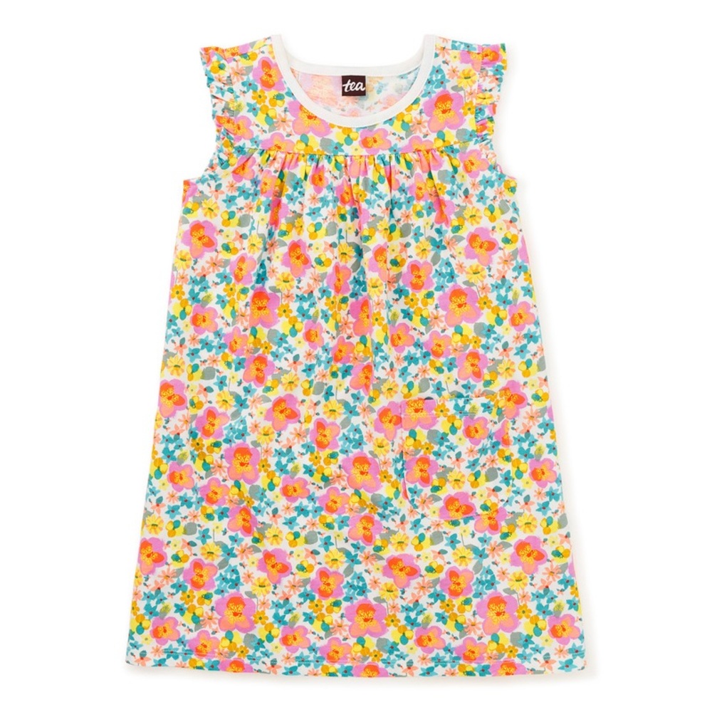 Tea Collection Floral Tank Dress - Pink, Yellow, Blue